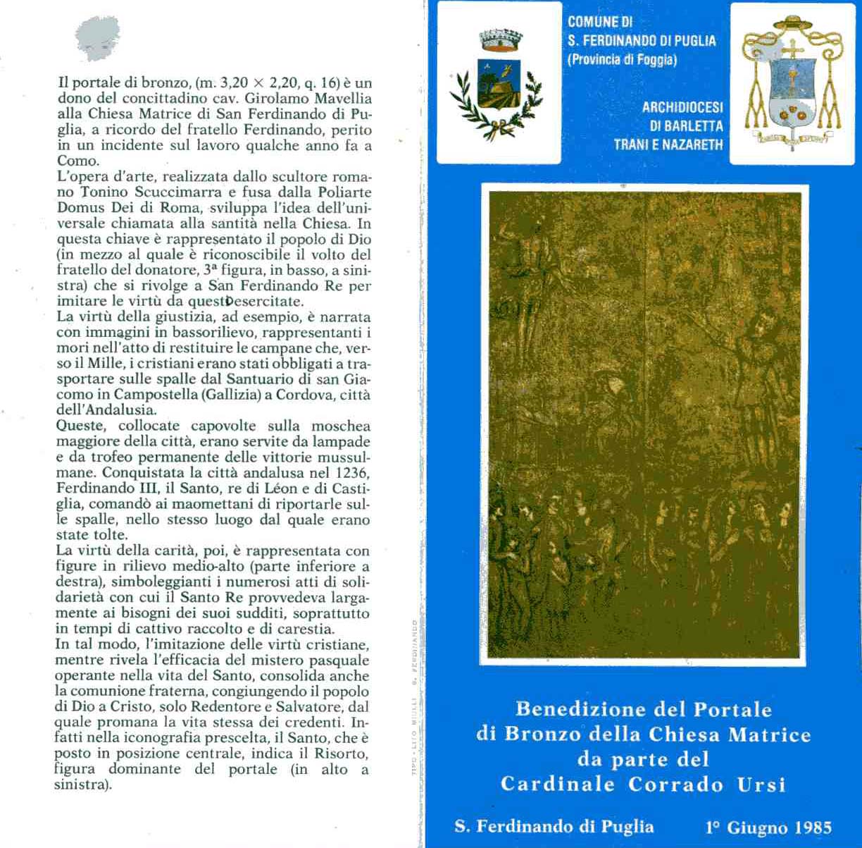 Portale bronzeo della Chiesa Madre di San Ferdinando di Puglia